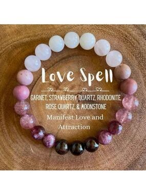 Love Spell Rose Quartz & Garnet Beaded Bracelet